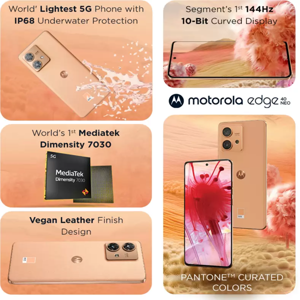 Buy Motorola Edge 40 Neo 8 GB RAM 128 GB Peach Fuzz Mobile 