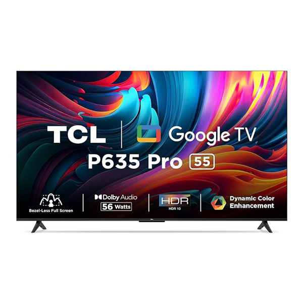 Buy TCL 139 cm (55 inches) 55P635 Pro Bezel-Less Full Screen Series Ultra HD 4K Smart LED Google TV - Vasanth and Co