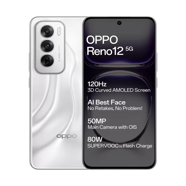 Buy Oppo Reno 12 (8+256 GB) Astro Silver Mobile - Vasanth & Co