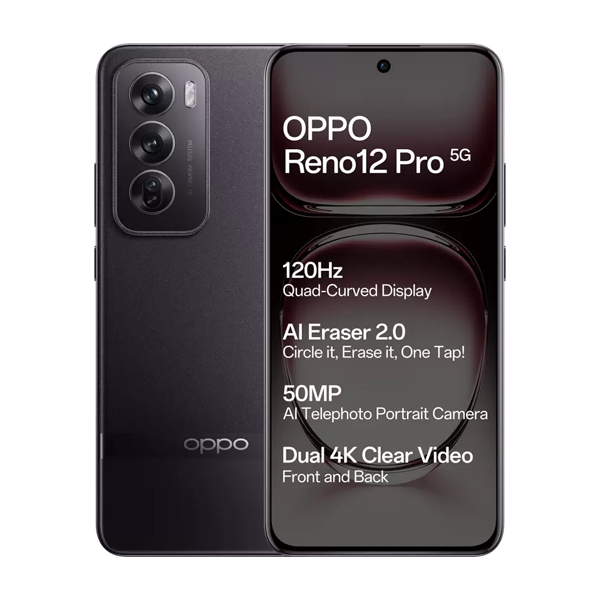 Buy Oppo Reno 12 Pro 5G (12+256 GB) Space Brown Mobile - Vasanth & Co