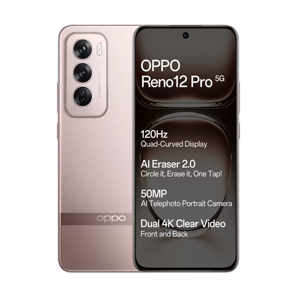 Buy Oppo Reno 12 Pro 5G (12+256 GB) Sunset Gold Mobile - Vasanth & Co