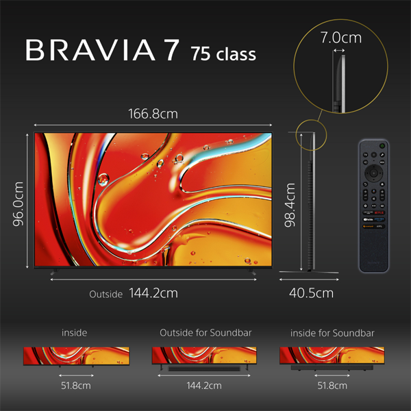 Buy Sony Bravia 7 Series 75 Inch  K-75XR70 Mini LED QLED 4K Ultra HD Smart Google TV - Vasanth & Co