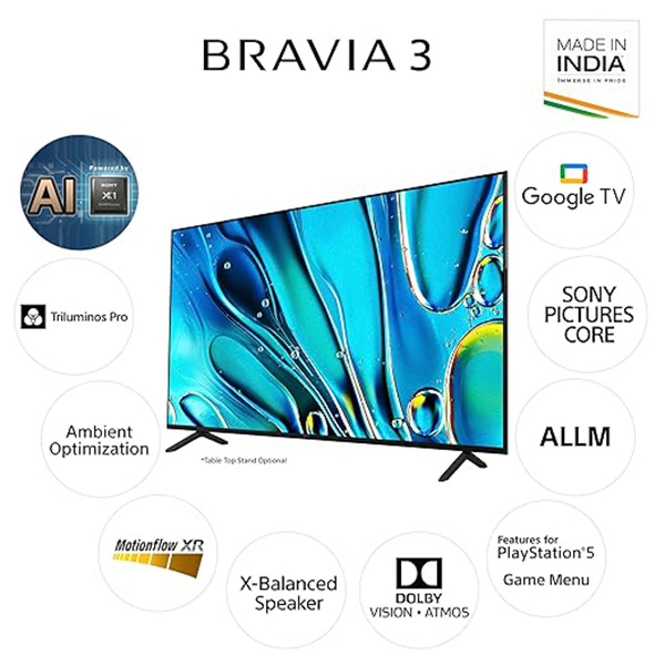 Buy Sony Bravia 3 Series 55 inch 139 cm K-55S30 4K Ultra HD Smart LED Google TV - Vasanth & Co