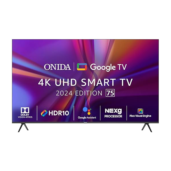 Buy Onida 75 inch 189 cm 75UIG-R Nexg Series Black 4K Ultra HD LED Smart Google TV - Vasanth & Co