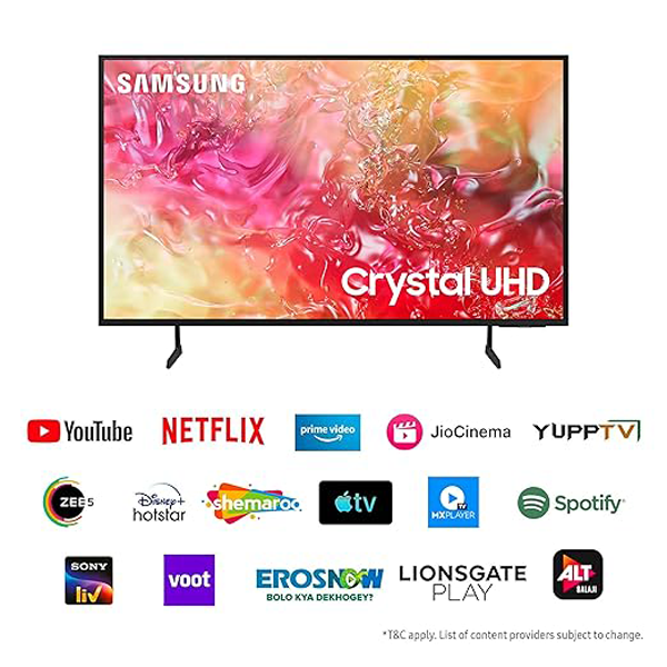 Buy Samsung 108 cm 43 inches 43DU7000 Black 4K Ultra HD Smart LED TV - Vasanth & Co