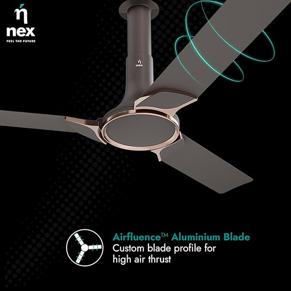 Buy Nex Glyde A50 4 Star 1200mm 3 Blade BLDC Brown Ceiling Fan - Vasanth & Co
