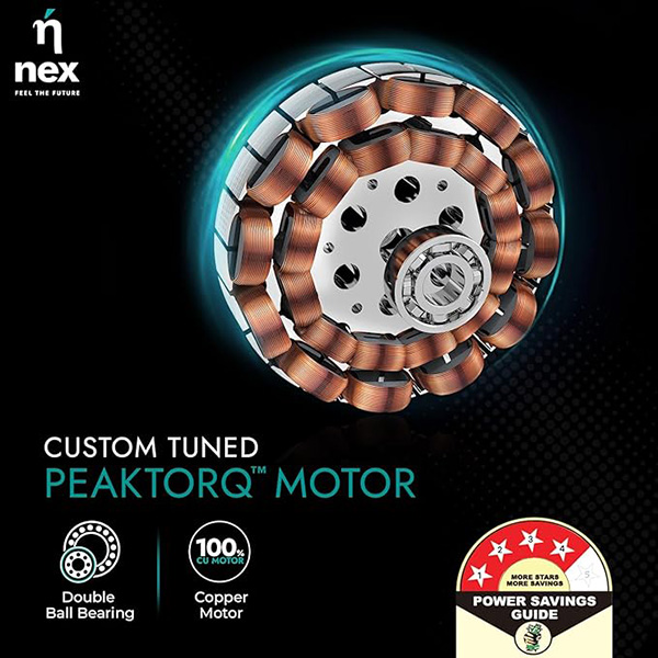 Buy Nex Glyde A50 4 Star 1200mm 3 Blade BLDC Brown Ceiling Fan - Vasanth & Co