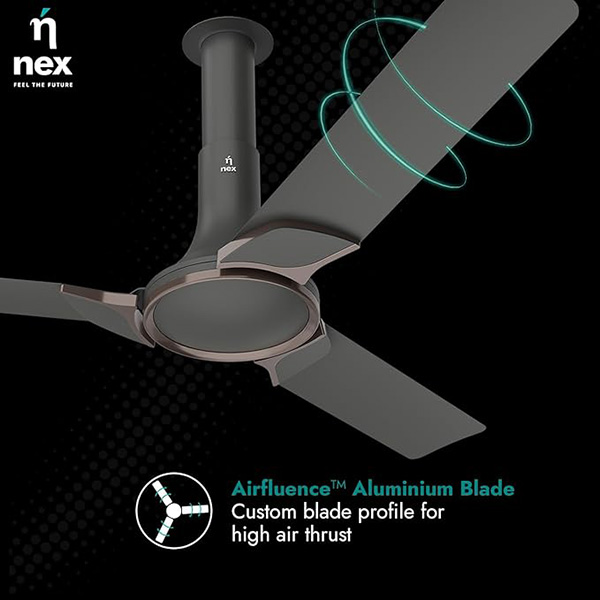 Buy Nex Glyde A50 4 Star 1200mm 3 Blade BLDC Granite Grey Ceiling Fan - Vasanth & Co