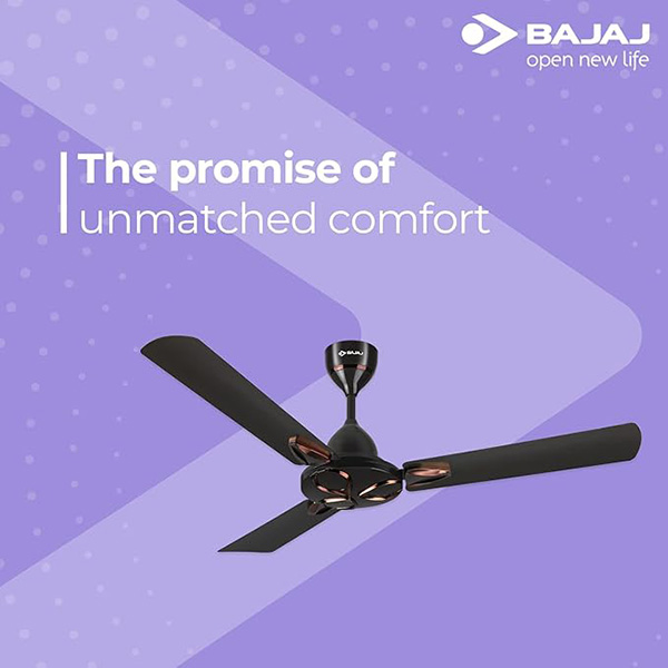 Bajaj Novella EE 1200 mm Elegant Brown Ceiling Fan - Home Appliances