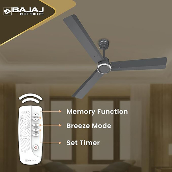 Bajaj Classico Sleek Plus 1200mm Coal Grey Ceiling Fan - Home Appliances