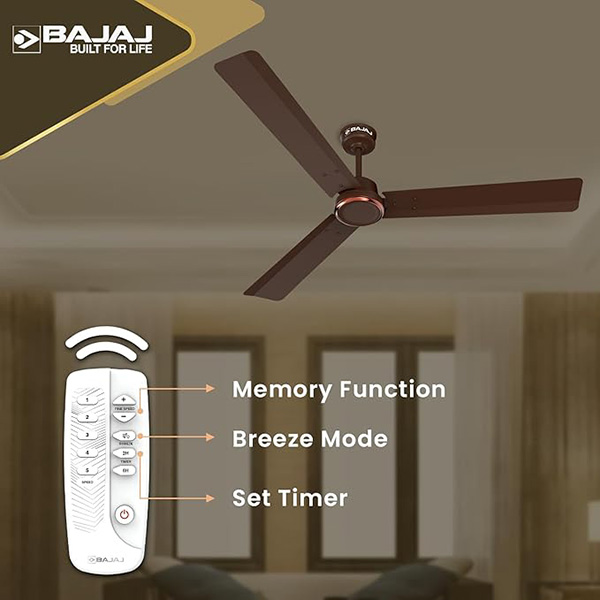 Bajaj Classico Sleek Plus 1200mm Red Walnut Ceiling Fan - Home Appliances