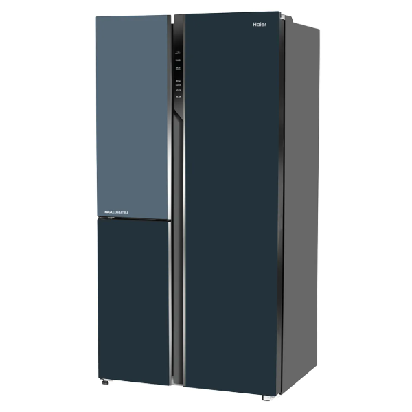 Buy Haier Vogue Series 598L Grey Onyx Glass 3 Door HRT-683GOGU1 Side By Side Refrigerator - Vasanth and Co