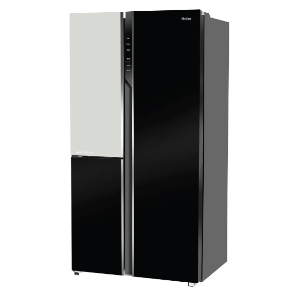 Buy Haier Vogue Series 598L Black White Glass HRT-683KWGU1 3 Door Side by Side Refrigerator - Vasanth and Co