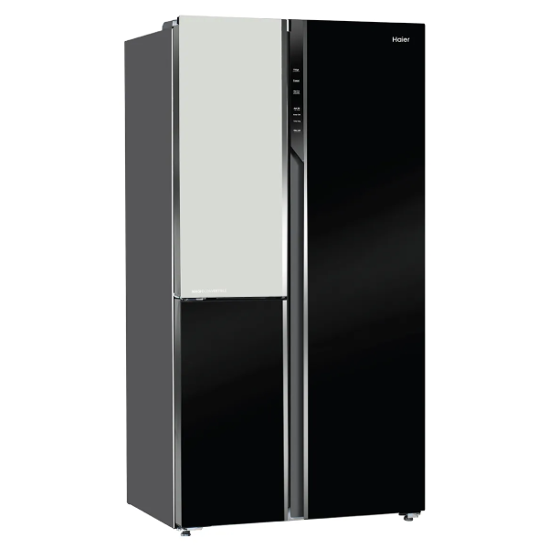 Buy Haier Vogue Series 598L Black White Glass HRT-683KWGU1 3 Door Side by Side Refrigerator - Vasanth and Co