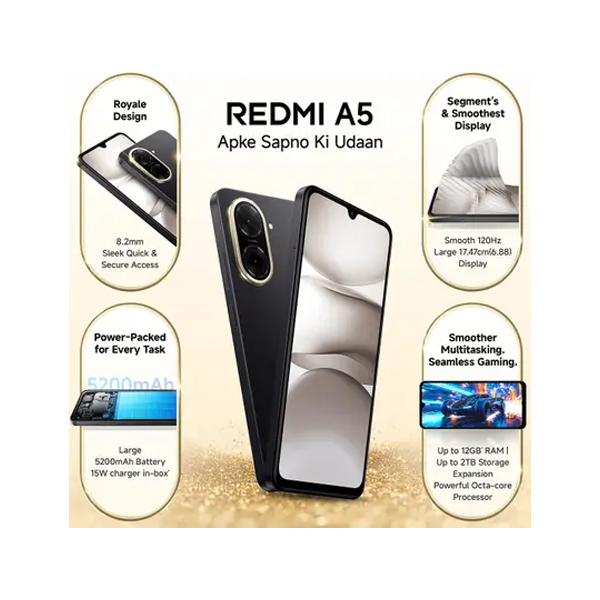 Buy Redmi A5 3GB+64GB Black Mobile - Vasanth & Co
