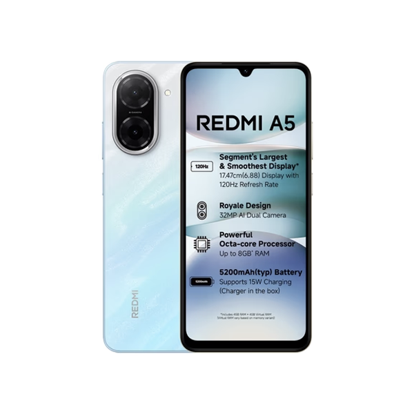 Buy Redmi A5 4GB+128GB Blue Mobile - Vasanth & Co
