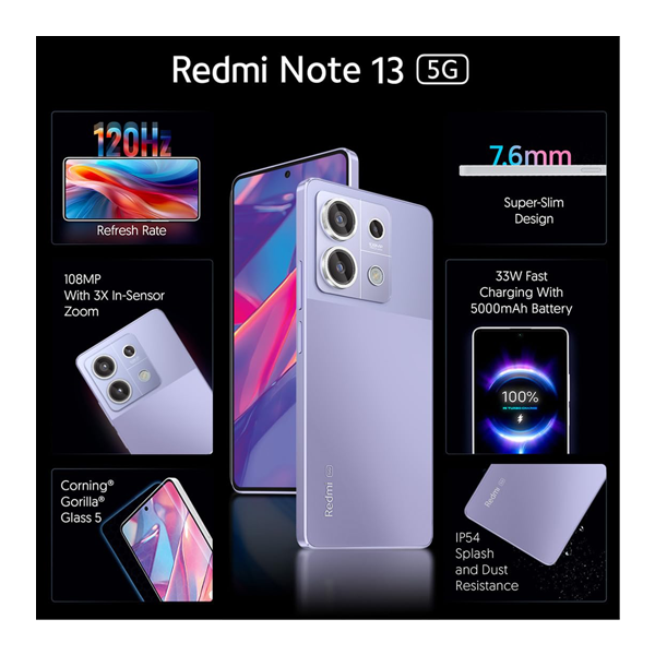 Buy Redmi Note 13 5G 8+256GB Chromatic Purple Mobile - Vasanth & Co