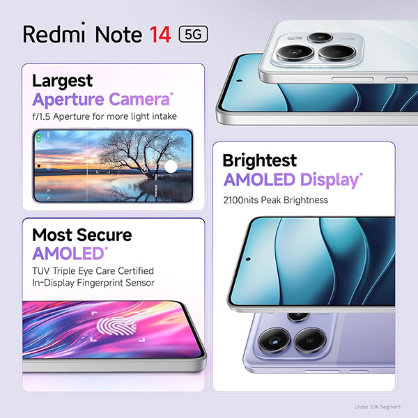 Buy Redmi Note 14 5G 8+128GB Ivy Green Mobile - Vasanth & Co