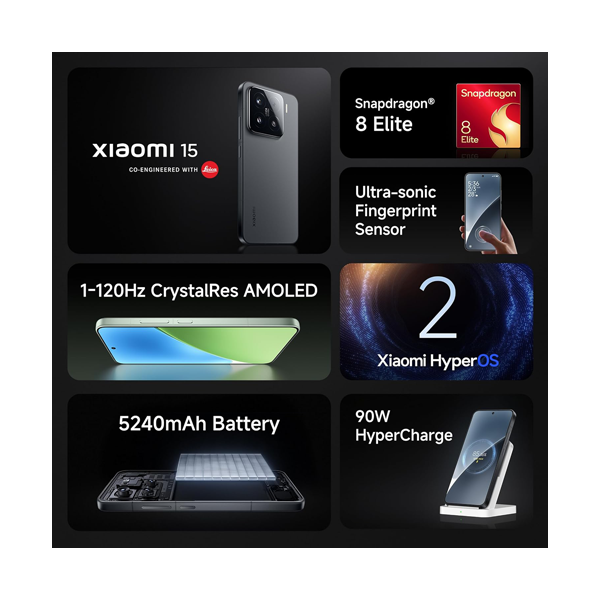 Buy Xiaomi 15 12+512GB Black Mobile - Vasanth & Co