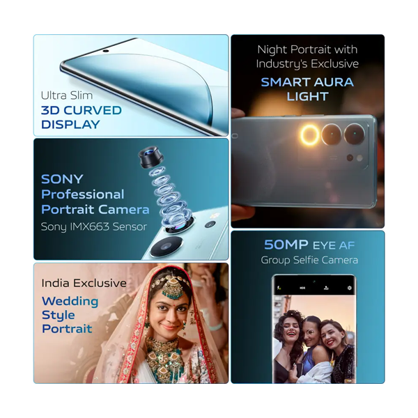 Buy Vivo V29 Pro 12GB+256GB Himalayan Blue Mobile Phone - Vasanth & Co