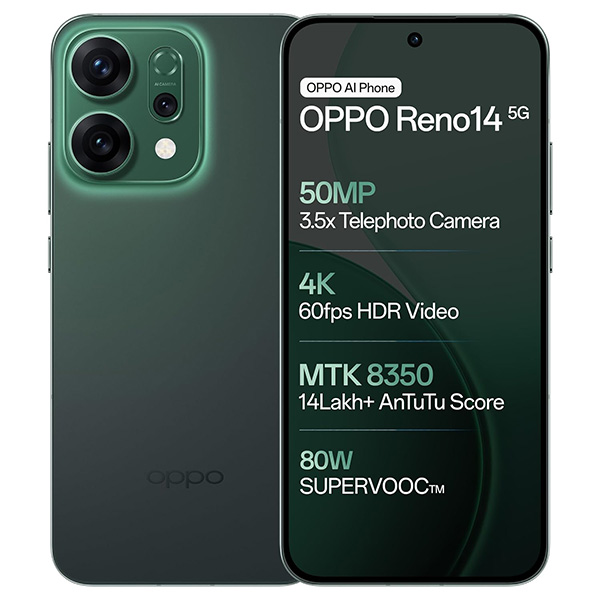 Buy Oppo Reno 14 5G 12GB 256GB Forest Green Mobile Phone – Vasanth & Co