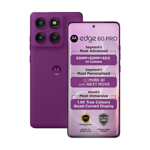 Buy Motorola Edge 60 Pro 8GB 256GB Sparkling Grape Mobile Phone – Vasanth & Co