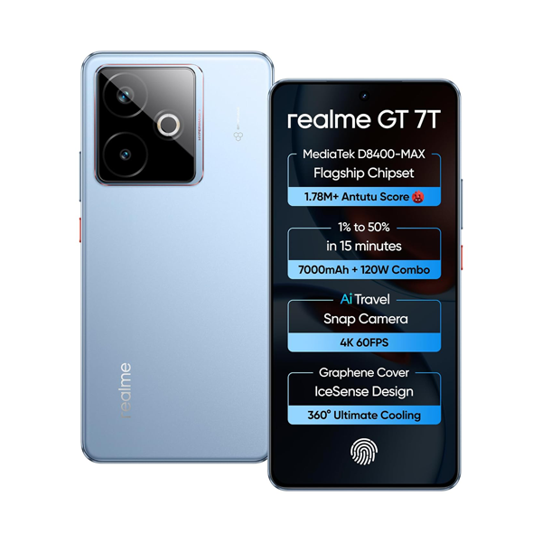 Buy Realme GT 7T 8GB 256GB Icesense Blue Mobile Phone – Vasanth & Co