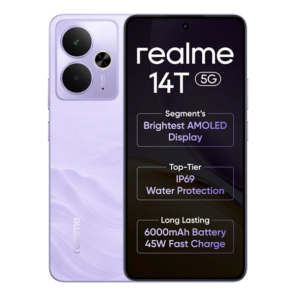Buy Realme 14T 5G 8GB 256GB Lightning Purple Mobile Phone – Vasanth & Co