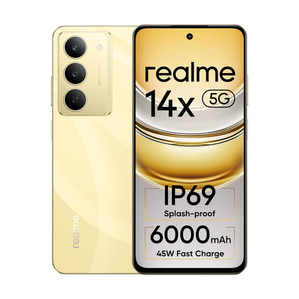 Buy Realme 14X 5G 8GB 128GB Golden Glow Mobile Phone – Vasanth & Co