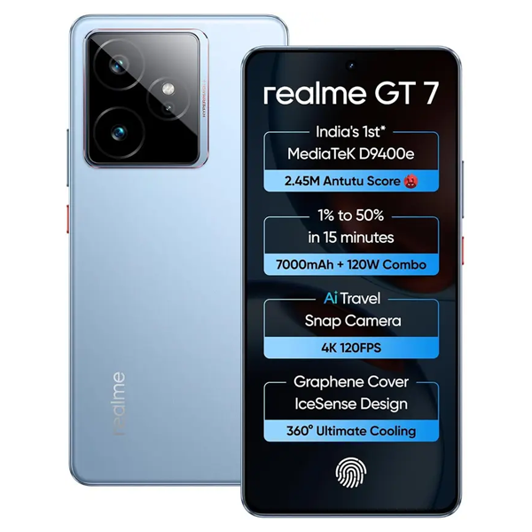 Buy Realme GT 7 12GB 512GB Icesense Blue Mobile Phone – Vasanth & Co