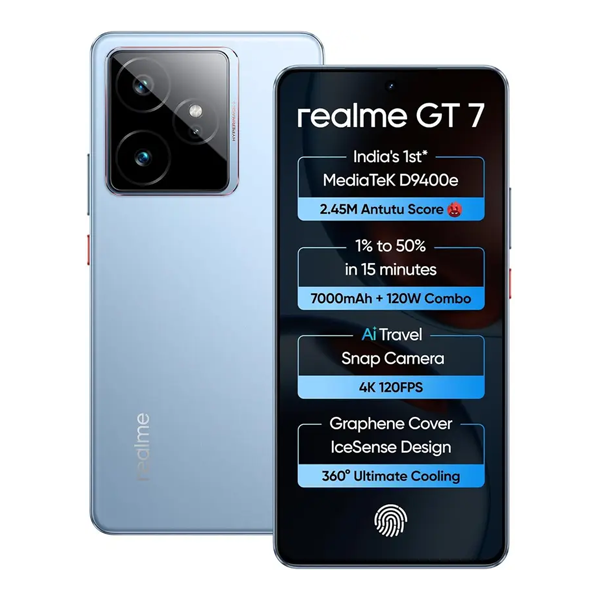 Buy Realme GT 7 12GB 256GB Icesense Blue Mobile Phone – Vasanth & Co