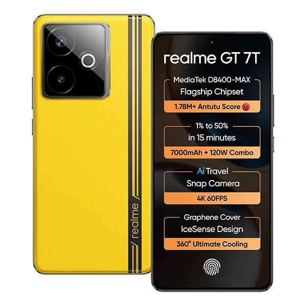Buy Realme GT 7T 12GB 512GB Racing Yellow Mobile Phone – Vasanth & Co