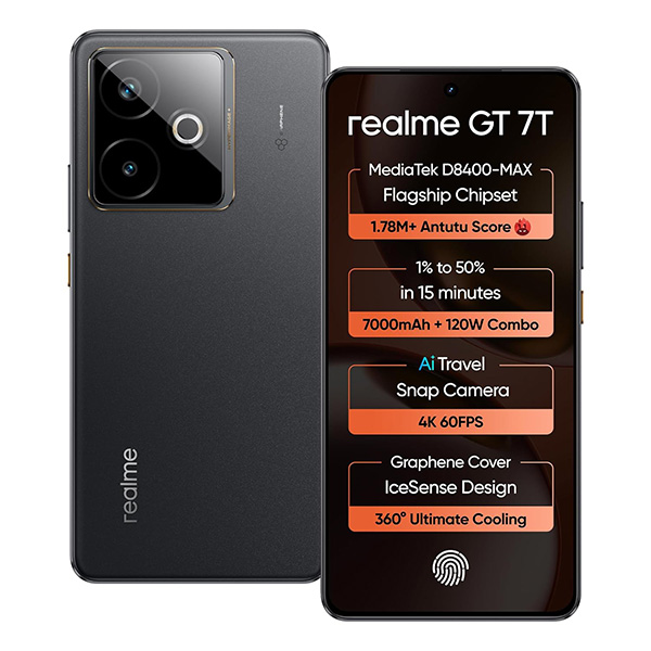 Buy Realme GT 7T 8GB 256GB Icesense Black Mobile Phone – Vasanth & Co