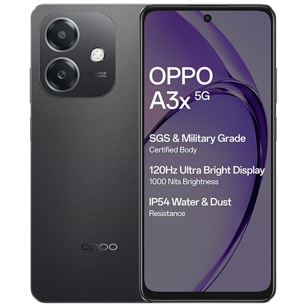 Buy Oppo A3X 5G 4GB 128GB Black Mobile Phone - Vasanth & Co