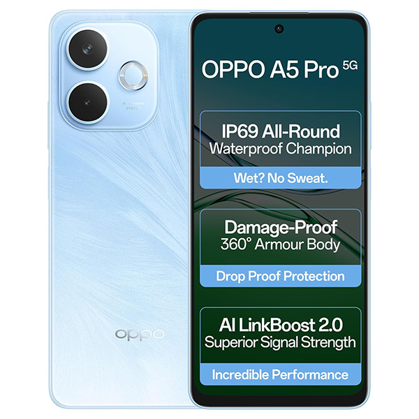 Buy Oppo A5 Pro 5G 8GB 128GB Feather Blue Mobile Phone - Vasanth & Co