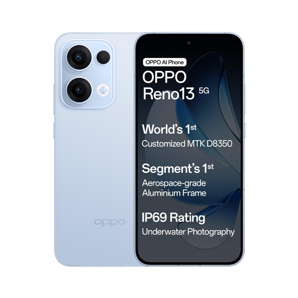Buy Oppo Reno 13 5G 12GB 512GB Sky Blue Mobile Phone - Vasanth & Co