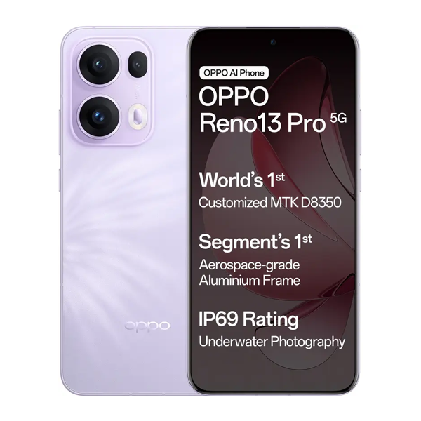 Buy Oppo Reno 13 Pro 5G 12GB 512GB Mist Lavender Mobile Phone - Vasanth & Co