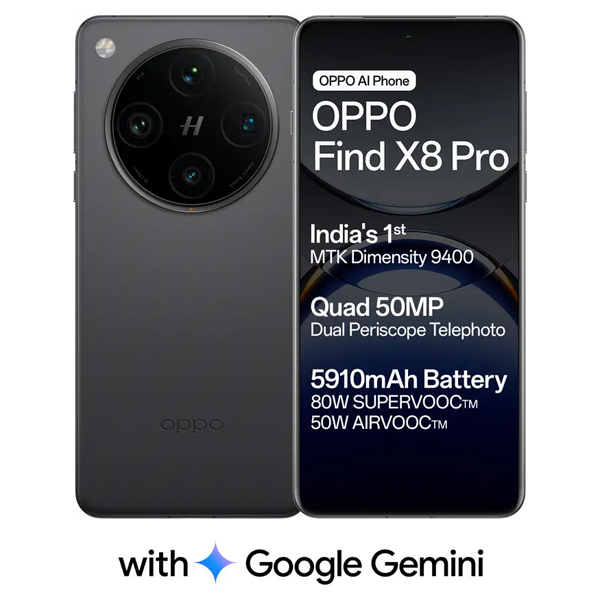 Buy Oppo Find X8 Pro 5G 16GB 512GB Space Black Mobile Phone - Vasanth & Co