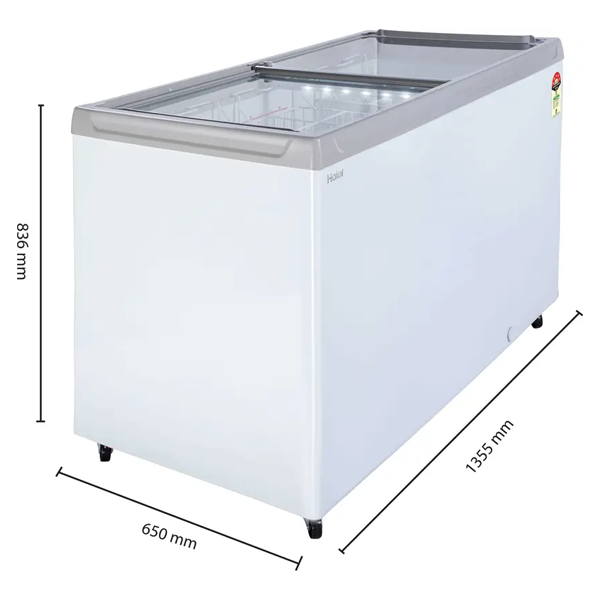 Buy Haier 400 L 5 Star HFC-400GM5 rated- flat glass top horizontal freezer - Vasanth & Co