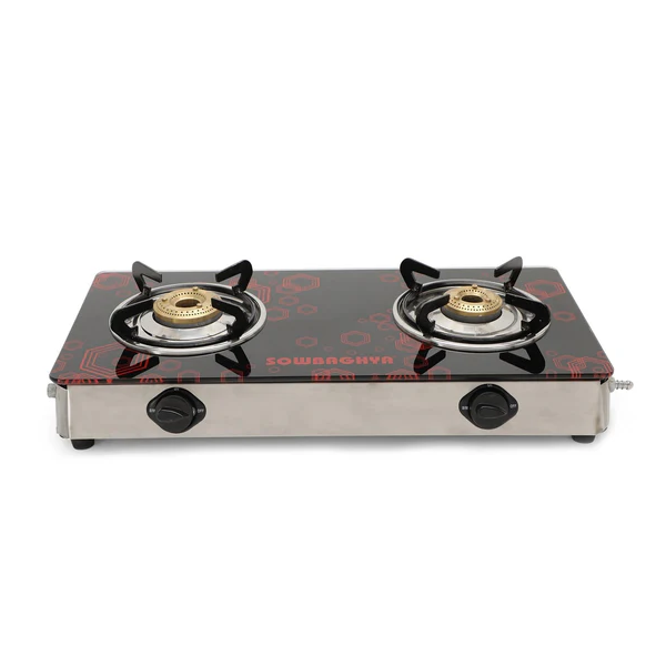 Buy Sowbaghya Compact 2 Burner Glass Top Gas Stove – Vasanth & Co