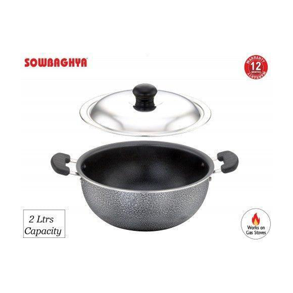 Buy Sowbaghya 2L NS Deep Kadai with SS Lid – Vasanth & Co