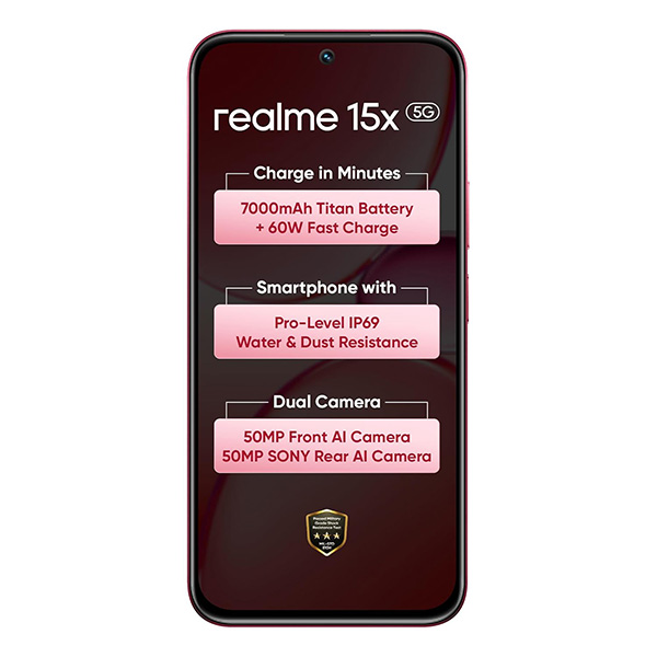 Buy Realme 15X 5G 8GB 256GB Maroon Red Mobile Phone - Vasanth & Co