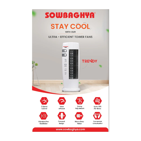 Buy Sowbaghya Trendy Tower Fan – Vasanth & Co