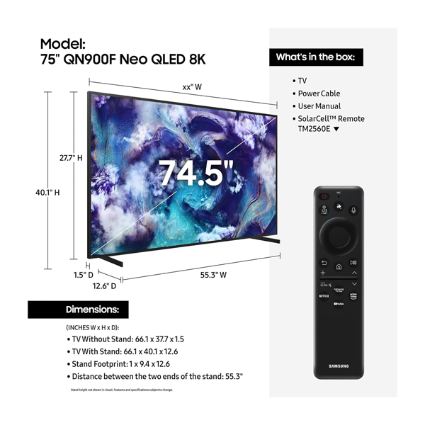 Buy Samsung 75-inch 1.91 m 75QN900F Neo QLED 4K Smart TV - Vasanth & Co