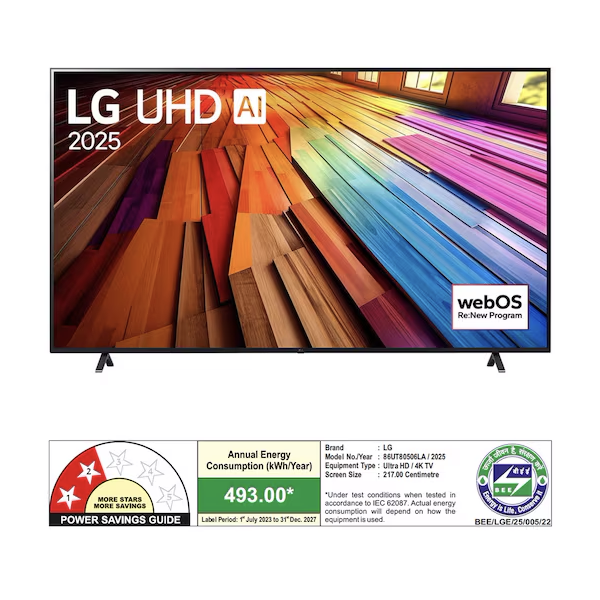 Buy LG 217cm 86 inch 86UT80506LA 4K UHD AI TV - Vasanth and Co