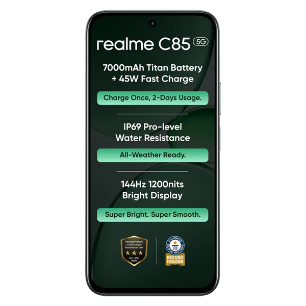 Buy Realme C85 5G 6GB 128GB Peacock Green Mobile Phone – Vasanth and Co