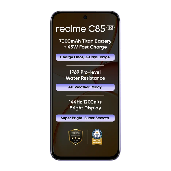 Buy Realme C85 5G 6GB 128GB Parrot Purple Mobile Phone – Vasanth and Co