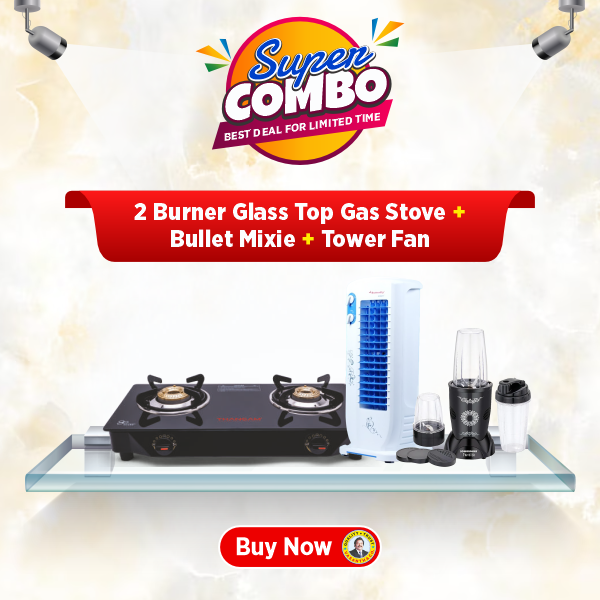 Buy Sowbaghya Compact 2 Burner Glass Top Gas Stove– Vasanth and Co