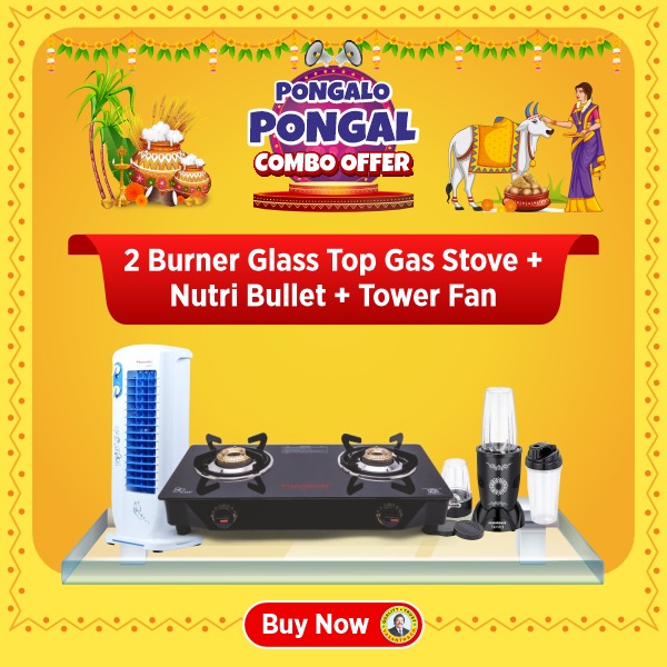 Buy Sowbaghya Compact 2 Burner Glass Top Gas Stove– Vasanth and Co