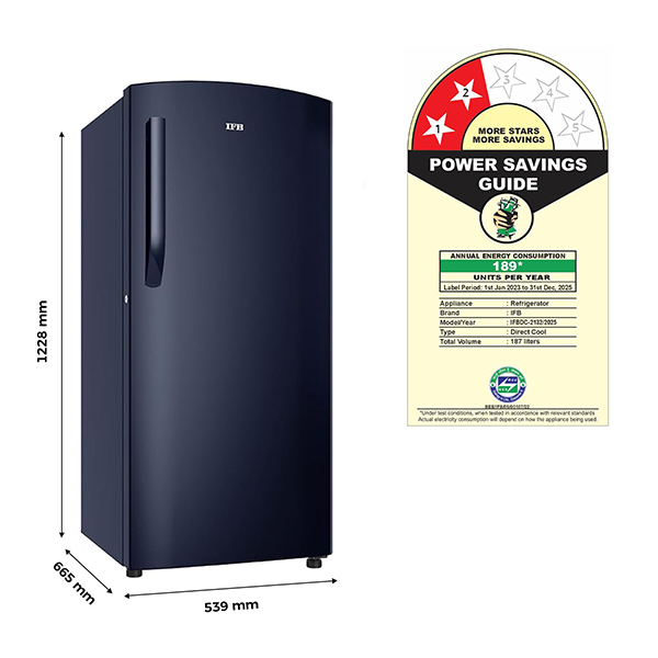 Buy IFB 187 L 2 Star Metal-Cool IFBDC-2132FCS Direct Cool Refrigerator – Vasanth and Co